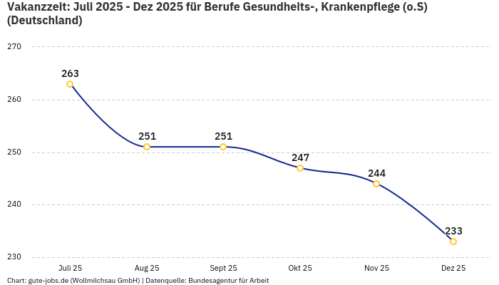 Vakanzzeit: Juli 2025 - Dez 2025 | Für Berufe Gesundheits-, Krankenpflege (o.S) | Bundesland Deutschland